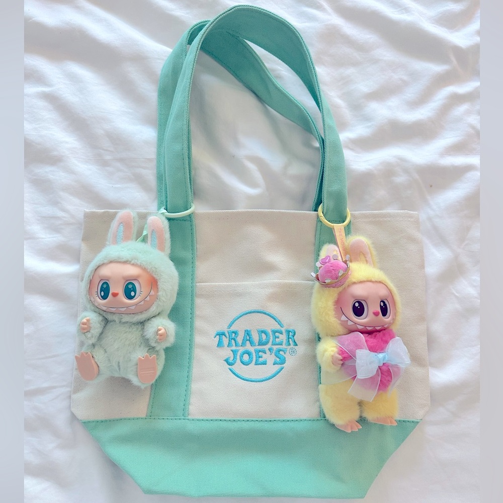 Trader Joe’s Pastel Spring Tote Bags:  Blue, Pink, Purple, Green